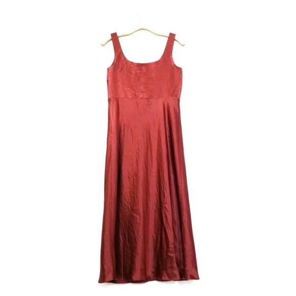 NWT Vince Minimal Quiet Luxury Slim Midi Slip Dress Sangre Red Satin 2 Cocktail - Picture 9 of 13